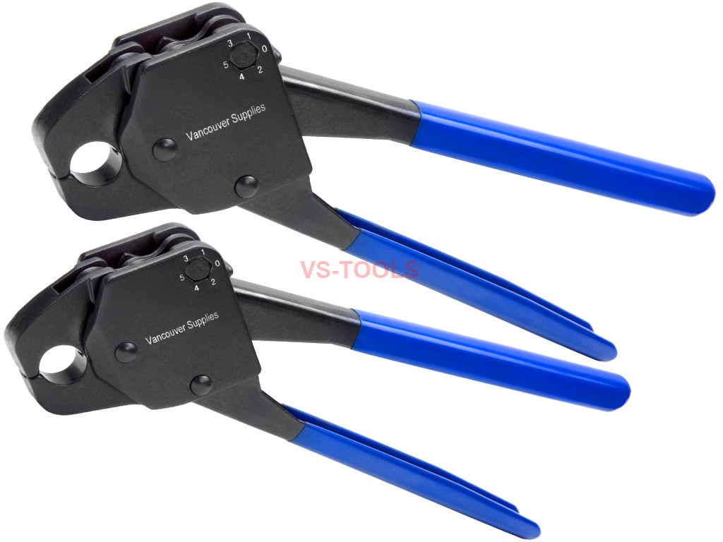 PEX Copper Rings Crimp Tool 1/2 3/4inch Combo Angledheads